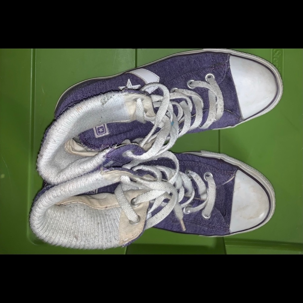 Purple Converse sneakers
